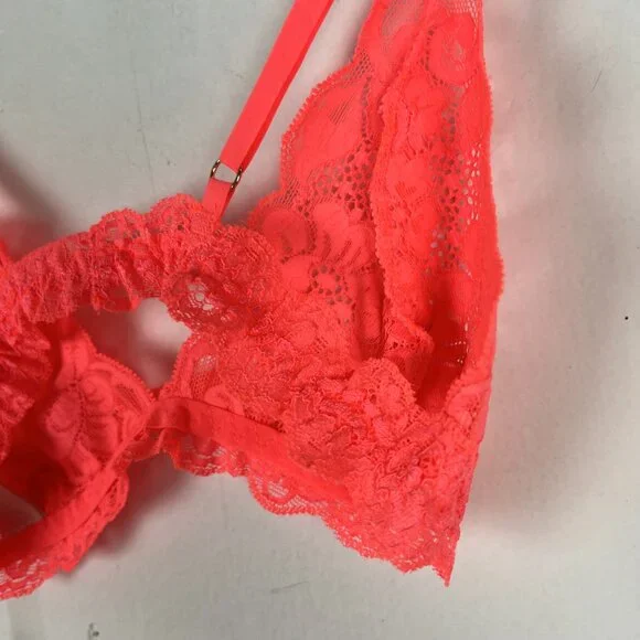 NWT We are HAH x Free People Chi Bralittle Lace Bra Fried Salmon Size Small S - Picture 9 of 9